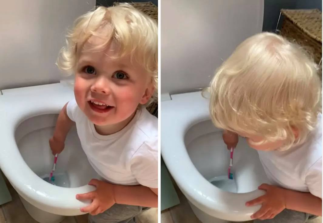 Mor fanger 2-årig i at gøre ulækker ting med tandbørsten