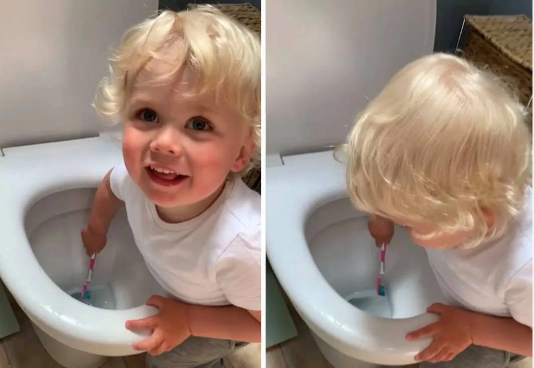 Mor fanger 2-årig i at gøre ulækker ting med tandbørsten