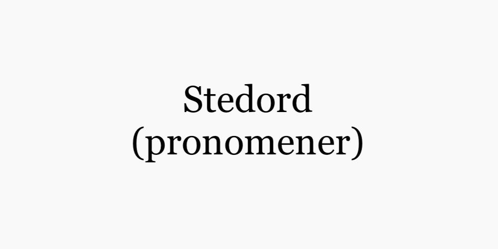 Stedord