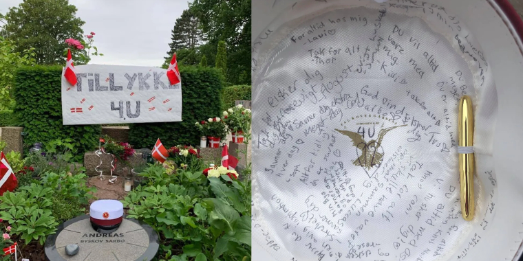 Smuk hyldest: Studenter besøgte kammerats gravsted med hans studenterhue