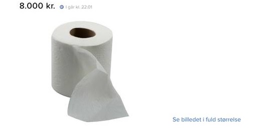 Toiletpapir mere værd end guld: Sælges på DBA for 8.000 kroner rullen