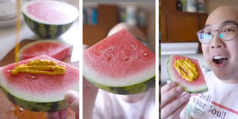 Ny trend går viralt: Folk putter sennep på vandmelon